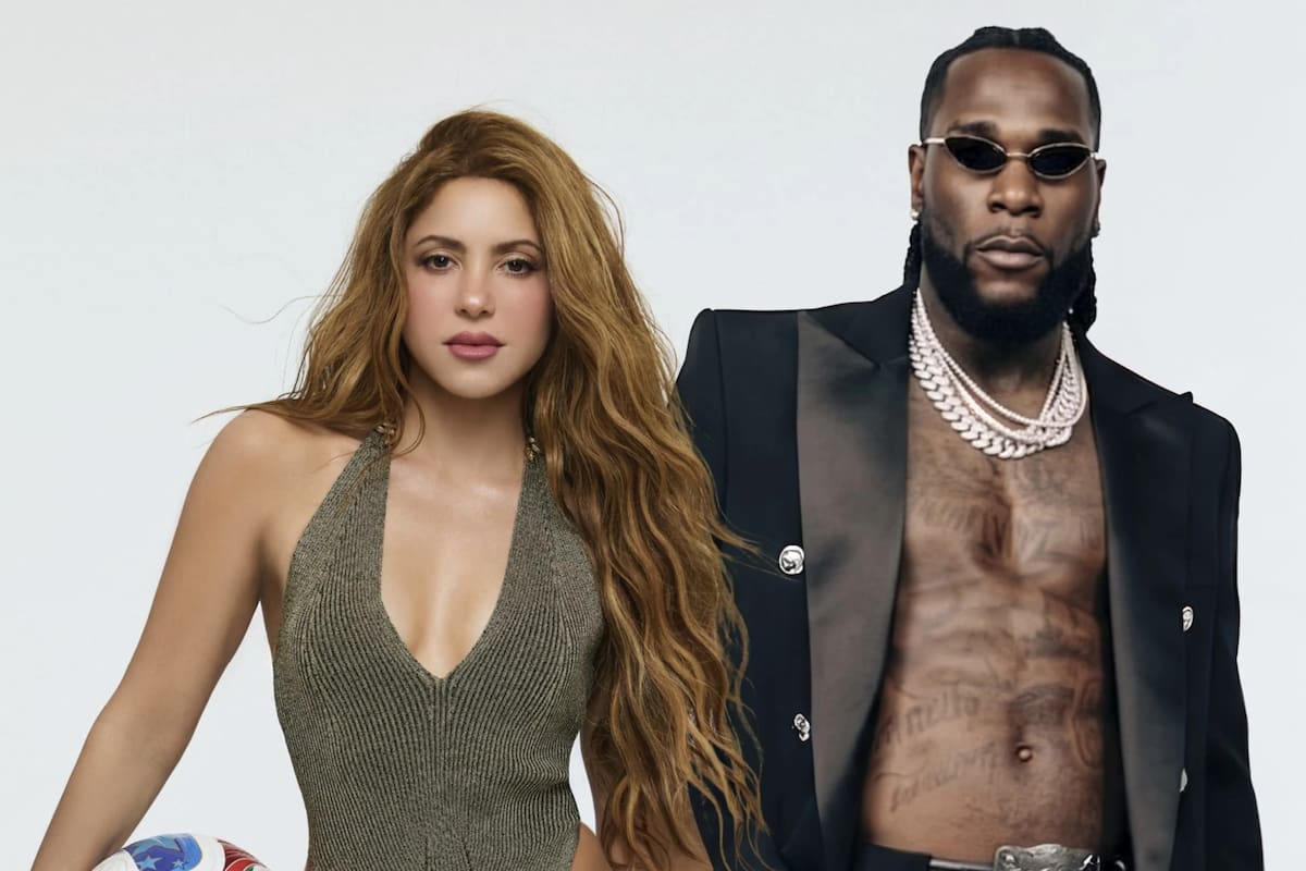 Fotografía cedida por Sony Music donde aparece la cantante colombiana Shakira (i) y el nigeriano Burna Boy, intérpretes de 'Dai Dai', la canción oficial del Mundial 2026. EFE/Nico G/Sony Music /SOLO USO EDITORIAL /NO VENTAS /SOLO DISPONIBLE PARA ILUSTRAR LA NOTICIA QUE ACOMPAÑA /CRÉDITO OBLIGATORIO