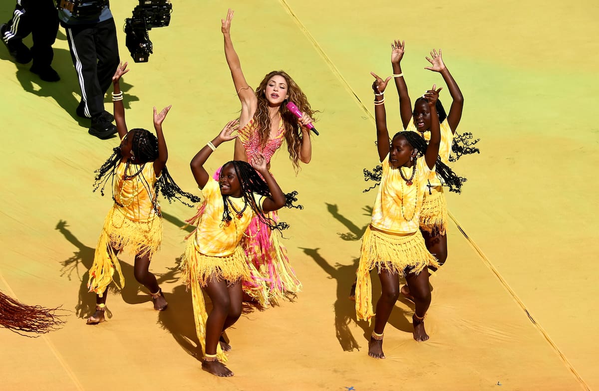 La cantante colombiana Shakira en el descanso de la final del Mundial. //EFE.