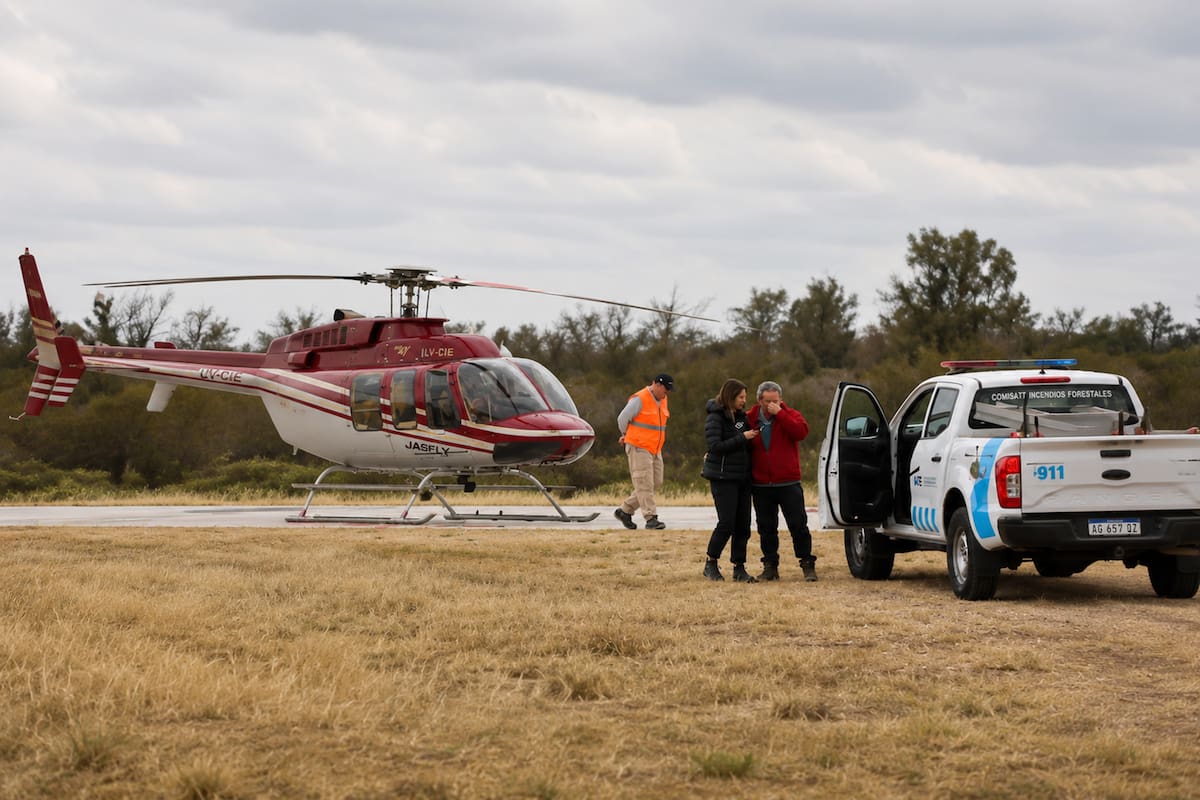Cayó un helicóptero en San Juan al oeste de Argentina, en la región de Cuyo, dejando siete muertos entre los que figuran jefes de Policía, Bomberos y un funcionario nacional. Foto: Bomberos Argentina