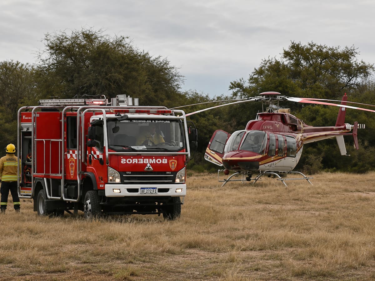 Cayó un helicóptero en San Juan al oeste de Argentina, en la región de Cuyo, dejando siete muertos entre los que figuran jefes de Policía, Bomberos y un funcionario nacional. Foto: Bomberos Argentina