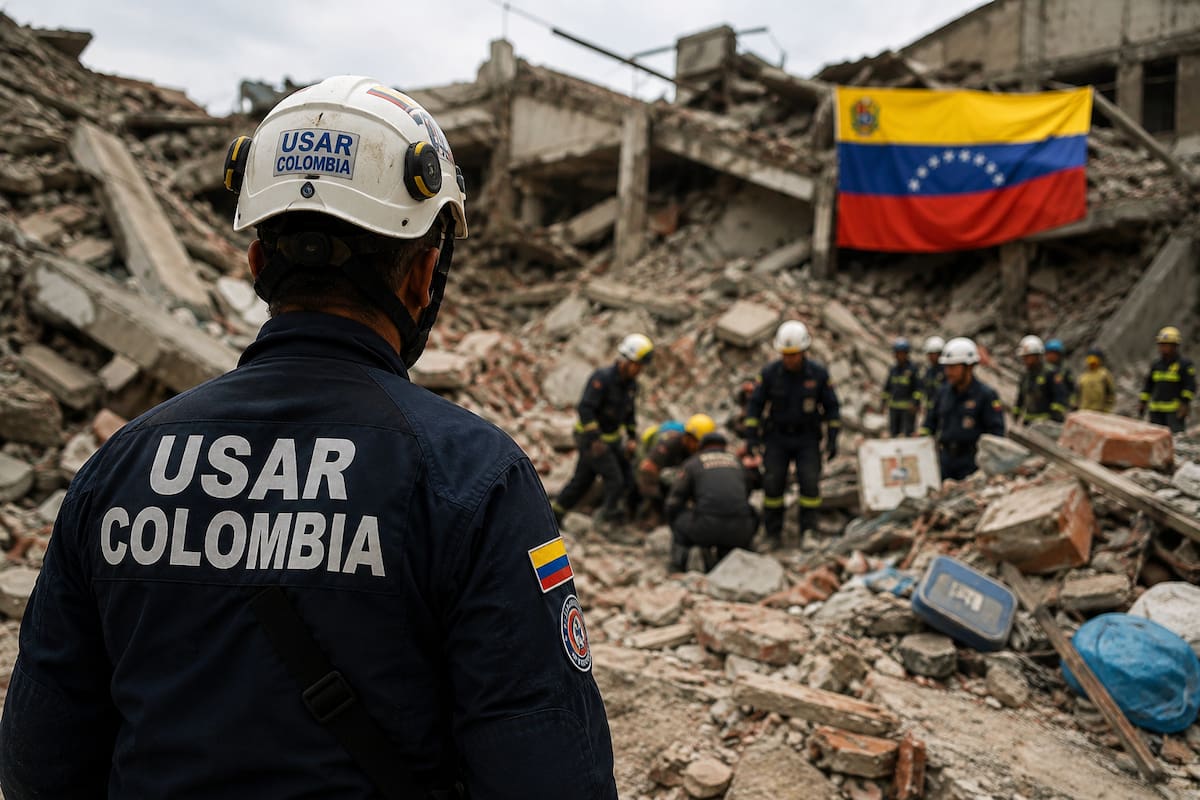 Las autoridades mantienen la búsqueda de los connacionales reportados como desaparecidos, mientras avanza el puente aéreo humanitario y el envío de ayuda a las zonas afectadas. Foto en ayuda con IA.