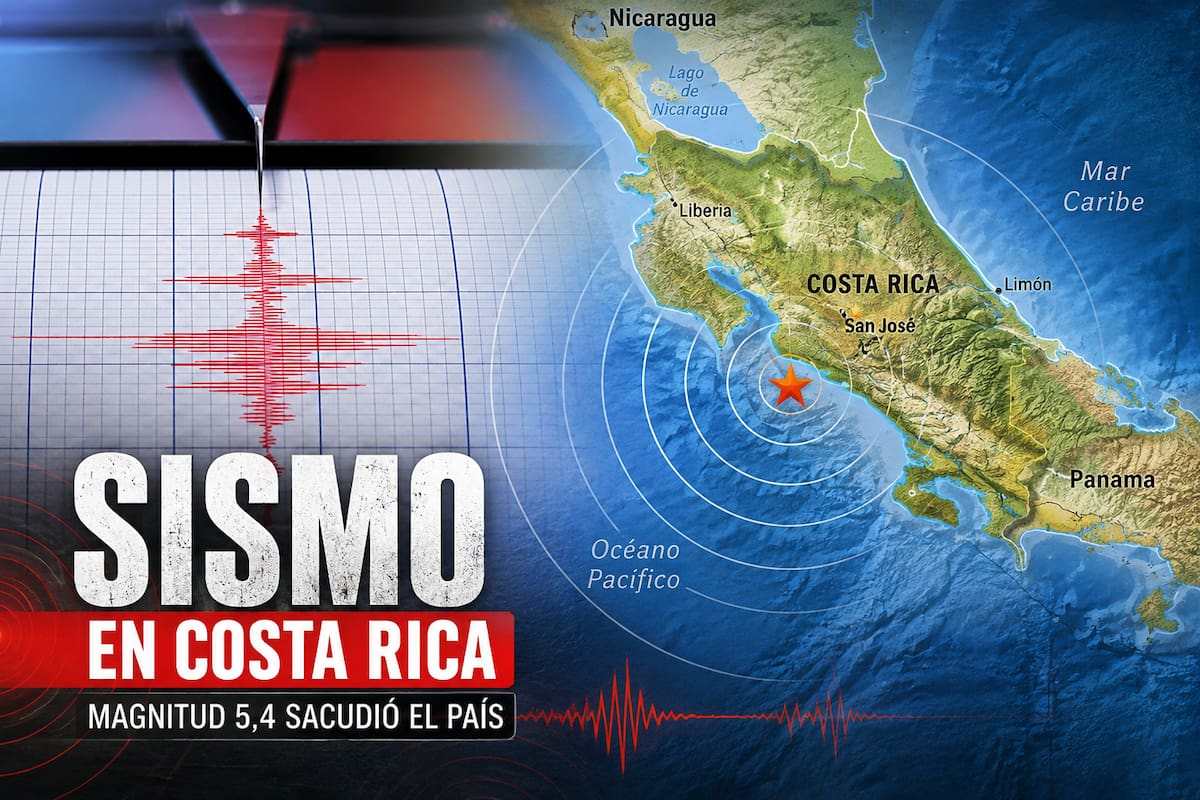Fuerte temblor sacudió Costa Rica en la madrugada: sismo fue de magnitud 5,4.