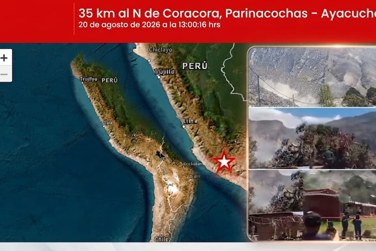 Así se vivió el terremoto de 7.2 en Perú, con epicentro en Ayacucho, este jueves 20 de agosto de 2026.