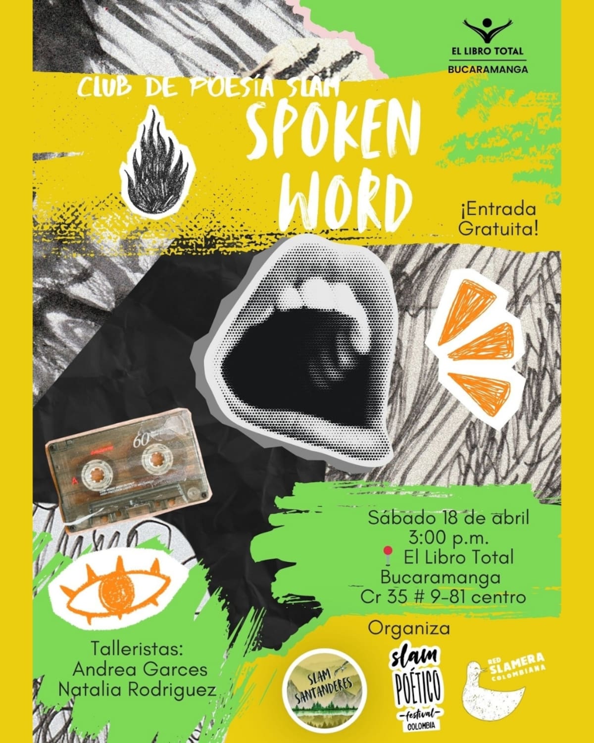 El Libro Total reabre sus sábados de poesía con un Slam Poético para quienes quieran escuchar o compartir sus historias. Foto: Suministrada