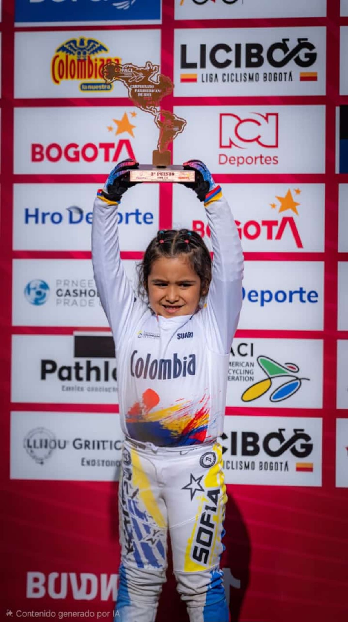 Tercer lugar para Sofía Reyes Valdivieso en el Panamericano de BMX en Bogotá. /FOTO: Suministrada
