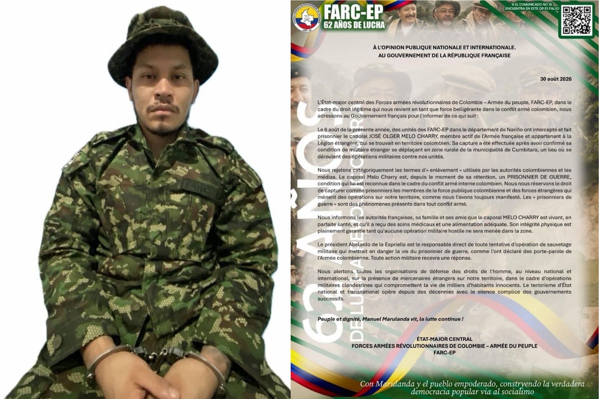 El Gaula confirmó que está en libertad el soldado de la Legión Extranjera Francesa que había sido secuestrado en Nariño. Foto: Gaula X