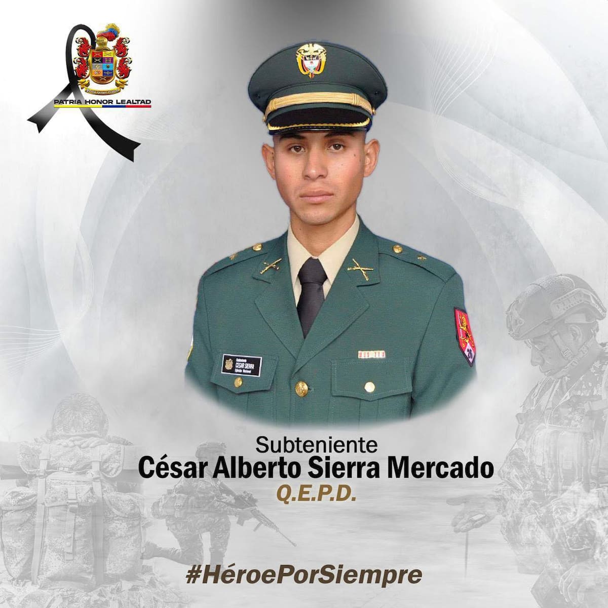 La víctima de este hecho fue el subteniente César Alberto Sierra Mercado.
Foto: Ejército.