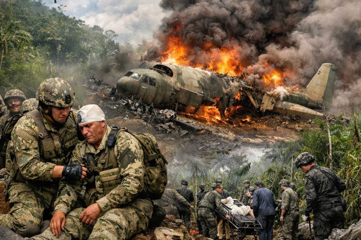 Algunos soldados habrían saltado del avión Hércules segundos antes del impacto en Putumayo, en un intento desesperado por sobrevivir a una de las tragedias aéreas más graves recientes en Colombia.
Foto tomada : de IA