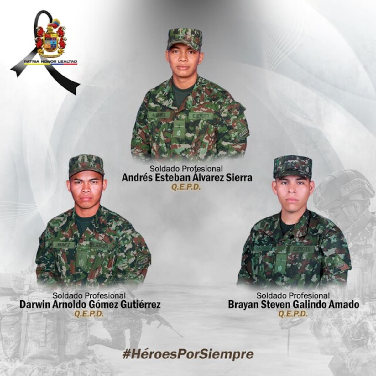 Tres soldados muertos en ataque con drones en Ipiales, Nariño.
Foto: cortesía.