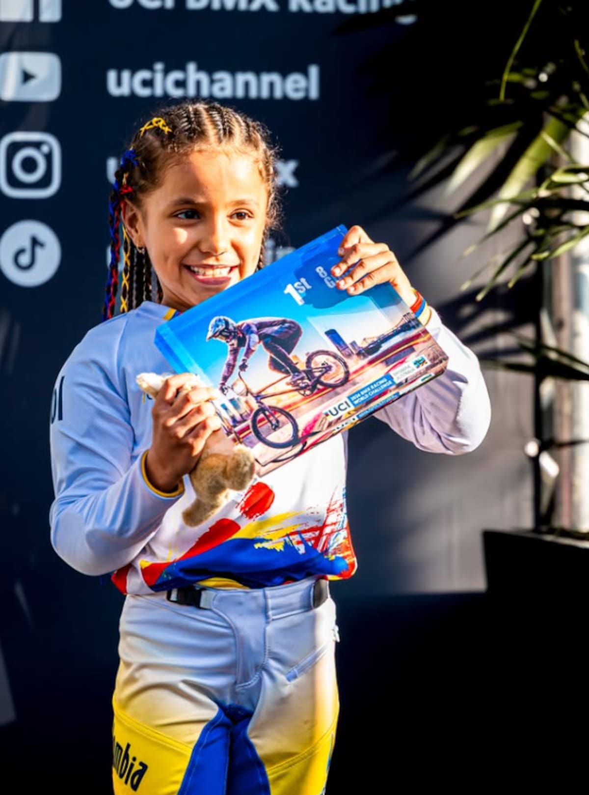 Sophia Larrota logró el primer puesto en el Mundial de BMX. Foto: Suministrada.