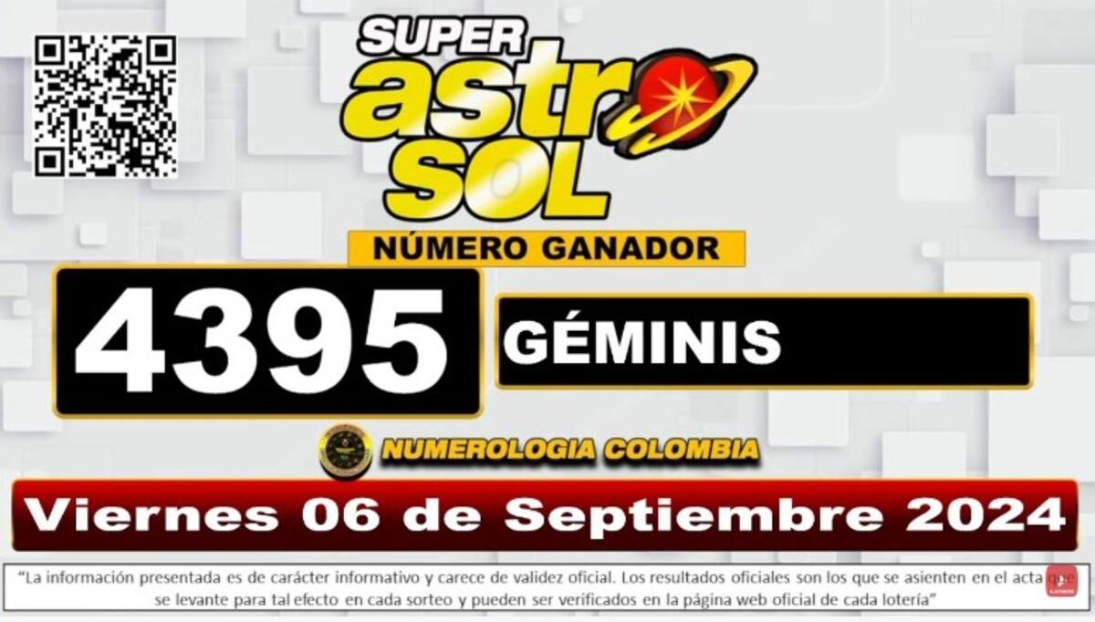 Super Astro Sol: resultado de hoy viernes 6 de septiembre