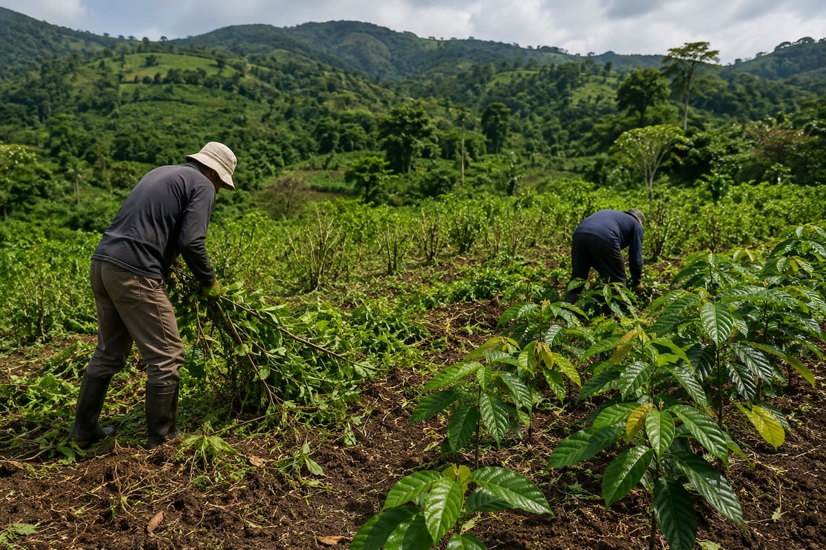 Sustitución de cultivos en Colombia avanza sin químicos y con aval internacional. | Foto: Vanguardia / Esta imagen fue generada con IA específicamente para este artículo.