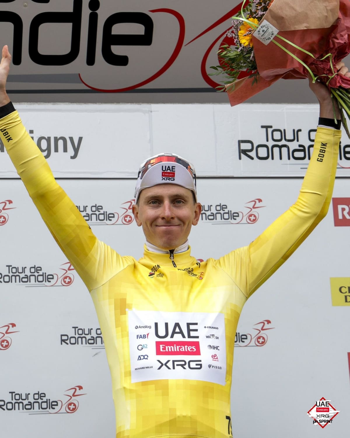 Tadej Pogacar gana etapa 2 del Tour de Romandía 2026. Foto: UAE