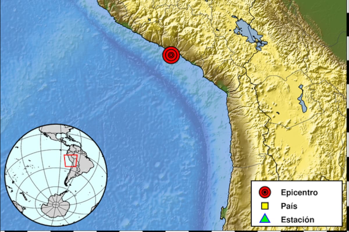 Temblor de magnitud 5,2 sacudió Perú este domingo 11 de octubre. | Foto: Tomada de Servicio Geológico.