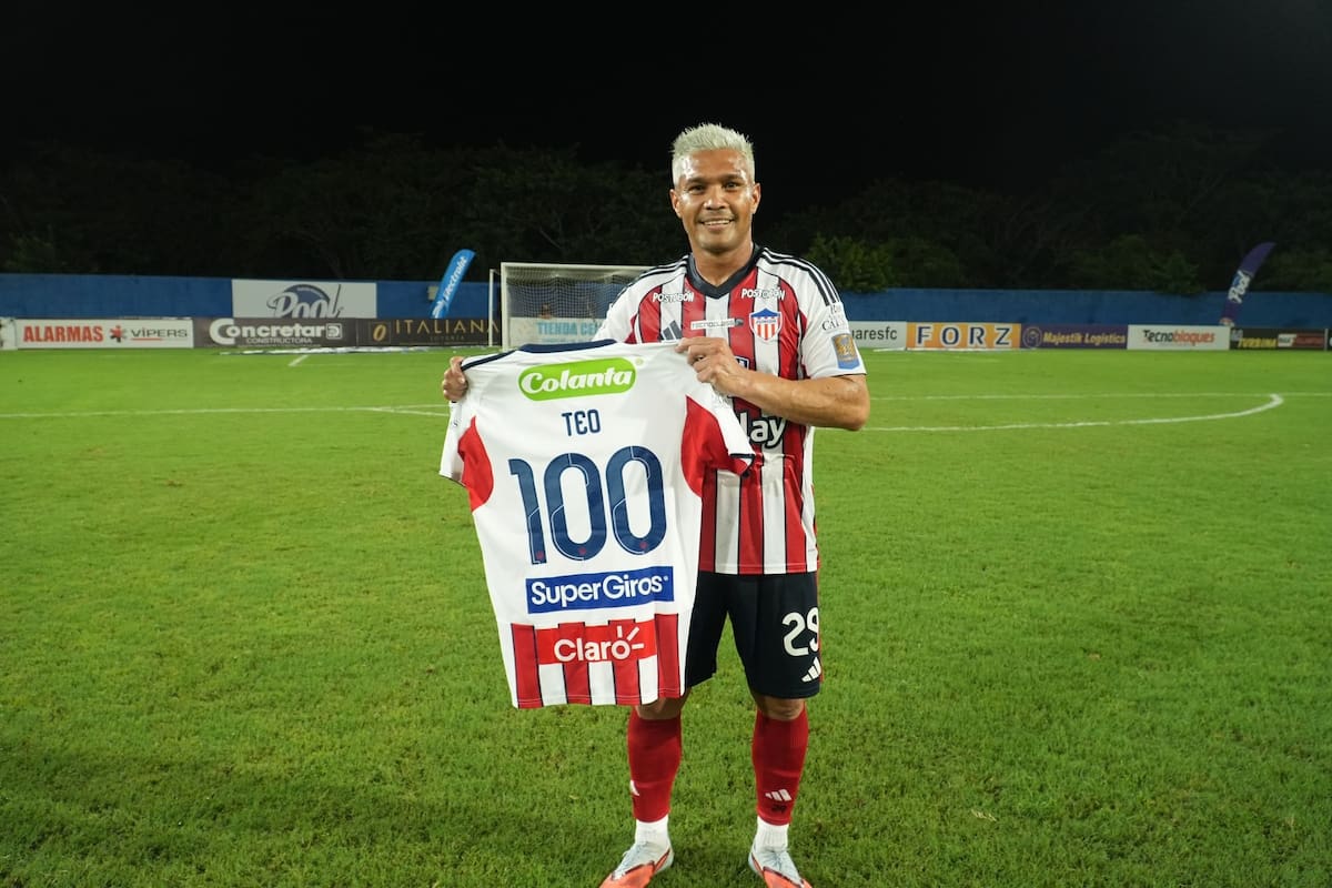 Teófilo Gutiérrez completó 100 goles con el Junior de Barranquilla. Foto: Junior.