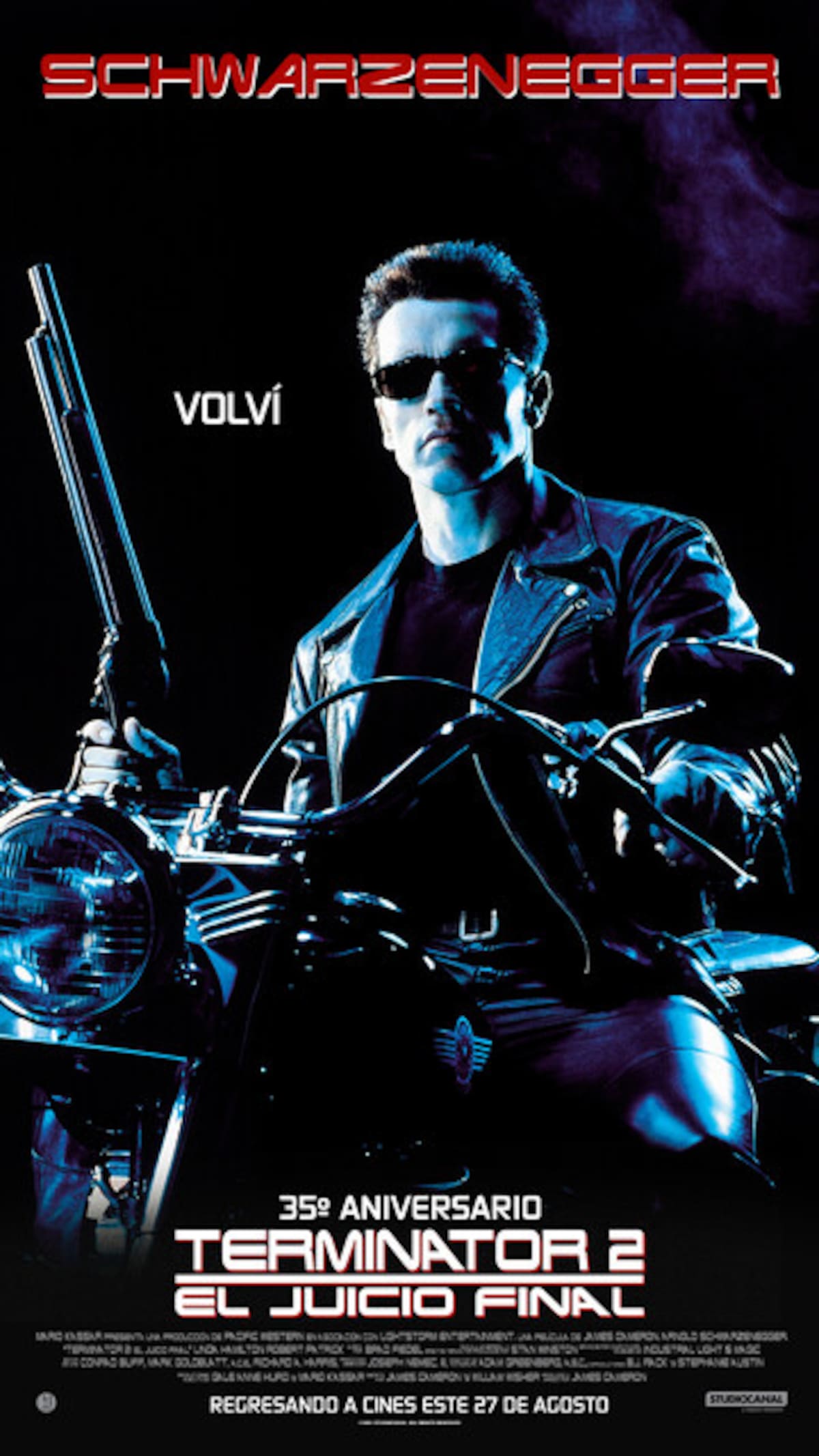 Arnold Schwarzenegger regresa como el icónico T-800 en el reestreno de Terminator 2: El juicio final, ahora remasterizada en 4K.