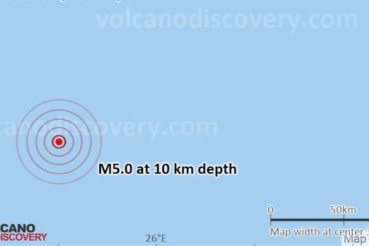 Terremoto de magnitud 5.0 se registró en el océano Índico.
