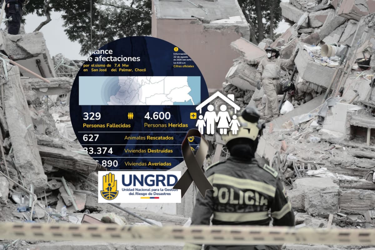 El terremoto del 10 de agosto deja 329 muertos, 4.600 heridos y más de 210.000 viviendas destruidas o averiadas, según el nuevo balance de la UNGRD. Foto: Archivo // Captura de: X.