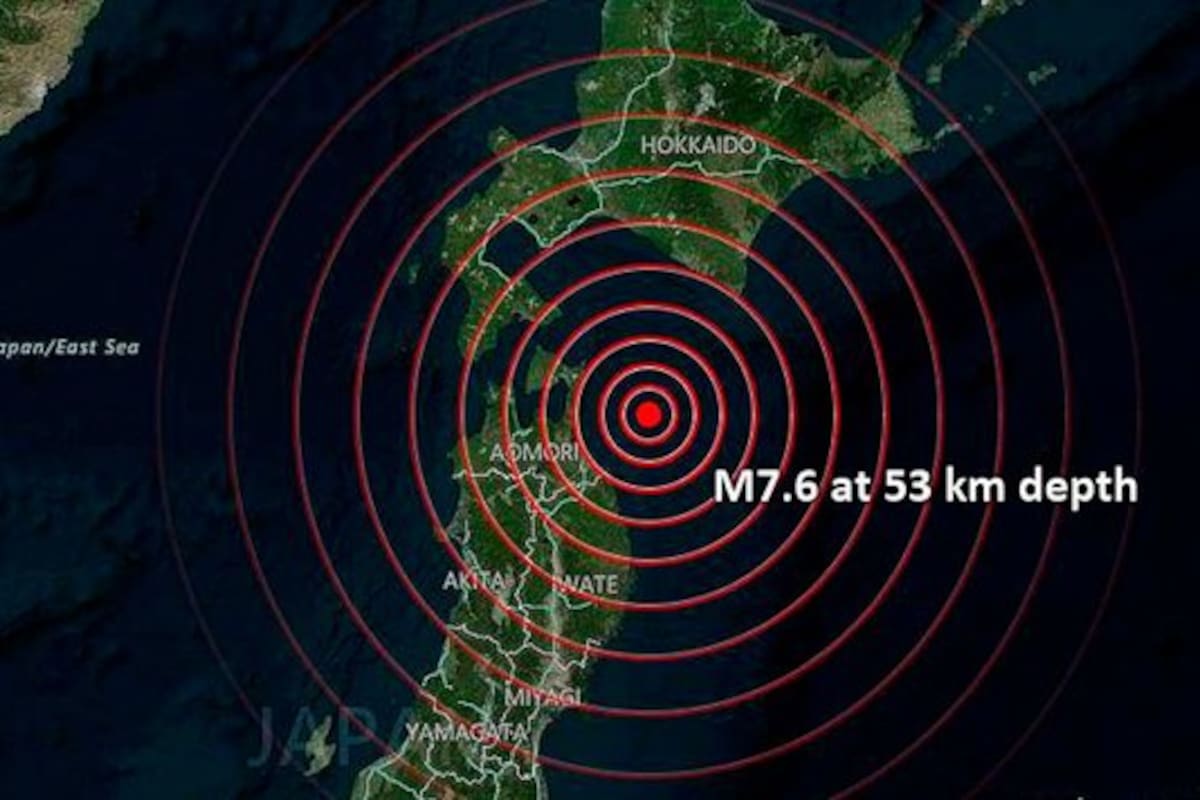 Un fuerte terremoto de magnitud 7.6 acaba de sacudir el norte de Japón. Hay amenaza de tsunami para las costas de Japón.