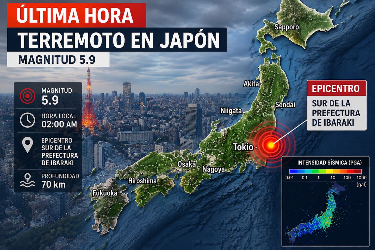 Mientras buena parte de Tokio dormía, un fuerte terremoto hizo temblar edificios, calles y viviendas. La sacudida dejó decenas de heridos y obligó a las autoridades japonesas a activar sus protocolos de emergencia. Imagen recreada con IA.
