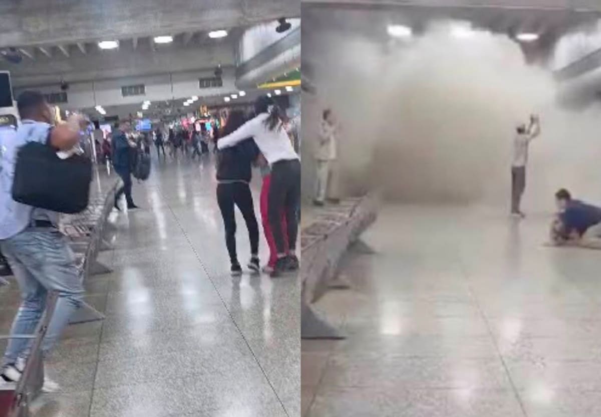 Imágenes del terror que vivieron las personas en el Aeropuerto Internacional de Maiquetía, principal aeropuerto de Venezuela, luego del terremoto de 7.1 que sacudió la zona central.