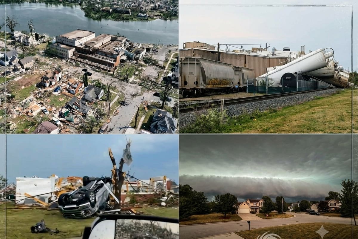 Un tornado “extremadamente peligroso” golpeó partes de Appleton y Menasha, Wisconsin, el lunes por la tarde, según el Servicio Nacional de Meteorología.
