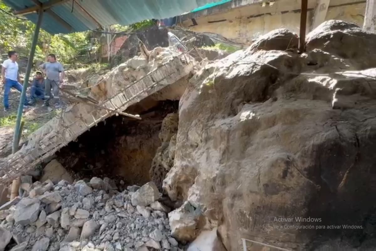 La remoción de piedras se hizo con el acompañamiento de la Unidad Nacional para la Gestión del Riesgo de Desastres.