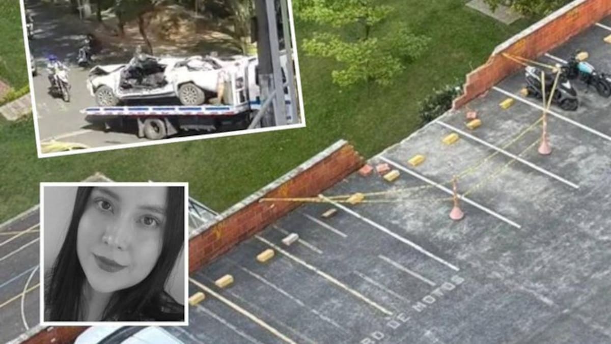 La camioneta rompió el muro del parqueadero y cayó desde el cuarto piso de una unidad residencial en Medellín. El accidente ocurrió en el sector de la Loma de los Bernal y es investigado por las autoridades.