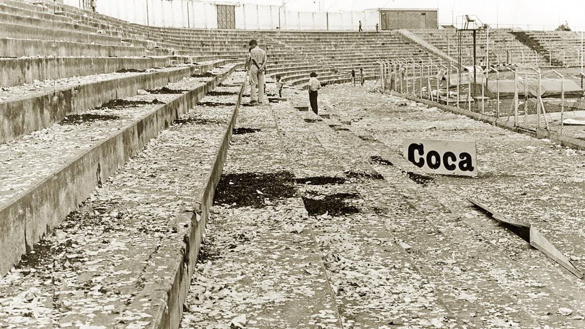 El 11 de octubre de 1981 el balón se 'manchó de sangre' en el marco del partido entre Atlético Bucaramanga y Junior de Barranquilla. Foto: Archivo / VANGUARDIA.