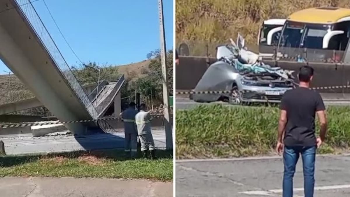 Camión golpea puente peatonal en Brasil y provoca una tragedia: dos muertos.