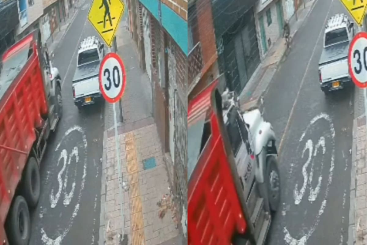 La moto habría resbalado antes de que María Elvira Patiño González quedara debajo de las llantas de la volqueta.