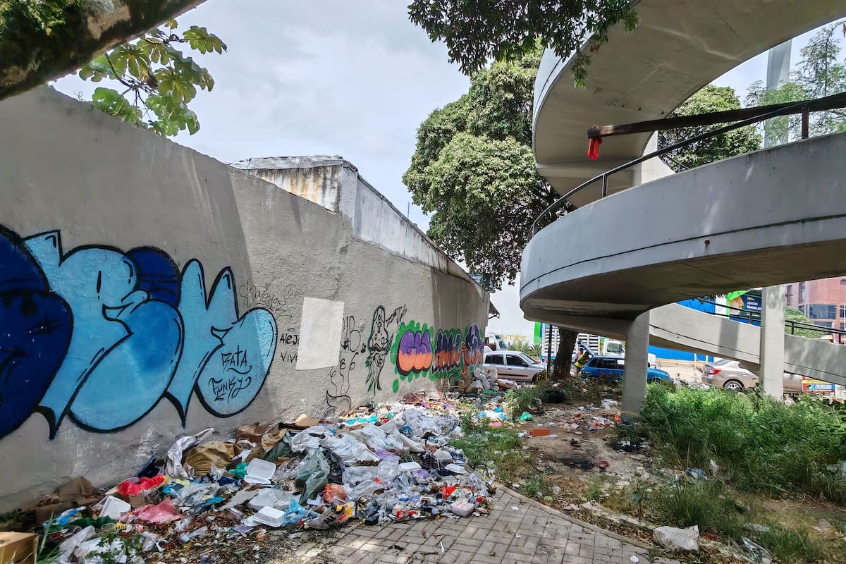 La zona verde de este espacio público también requiere intervención. (Foto: Marco Valencia / VANGUARDIA)