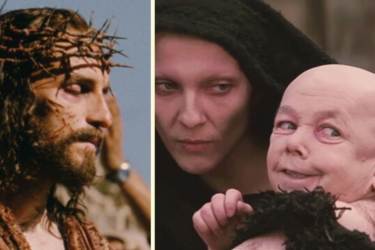 En la escena, Satanás sostiene al bebé mientras los soldados romanos azotan a Jesús antes de su crucifixión y muerte. Foto tomada de Internet/VANGUARDIA