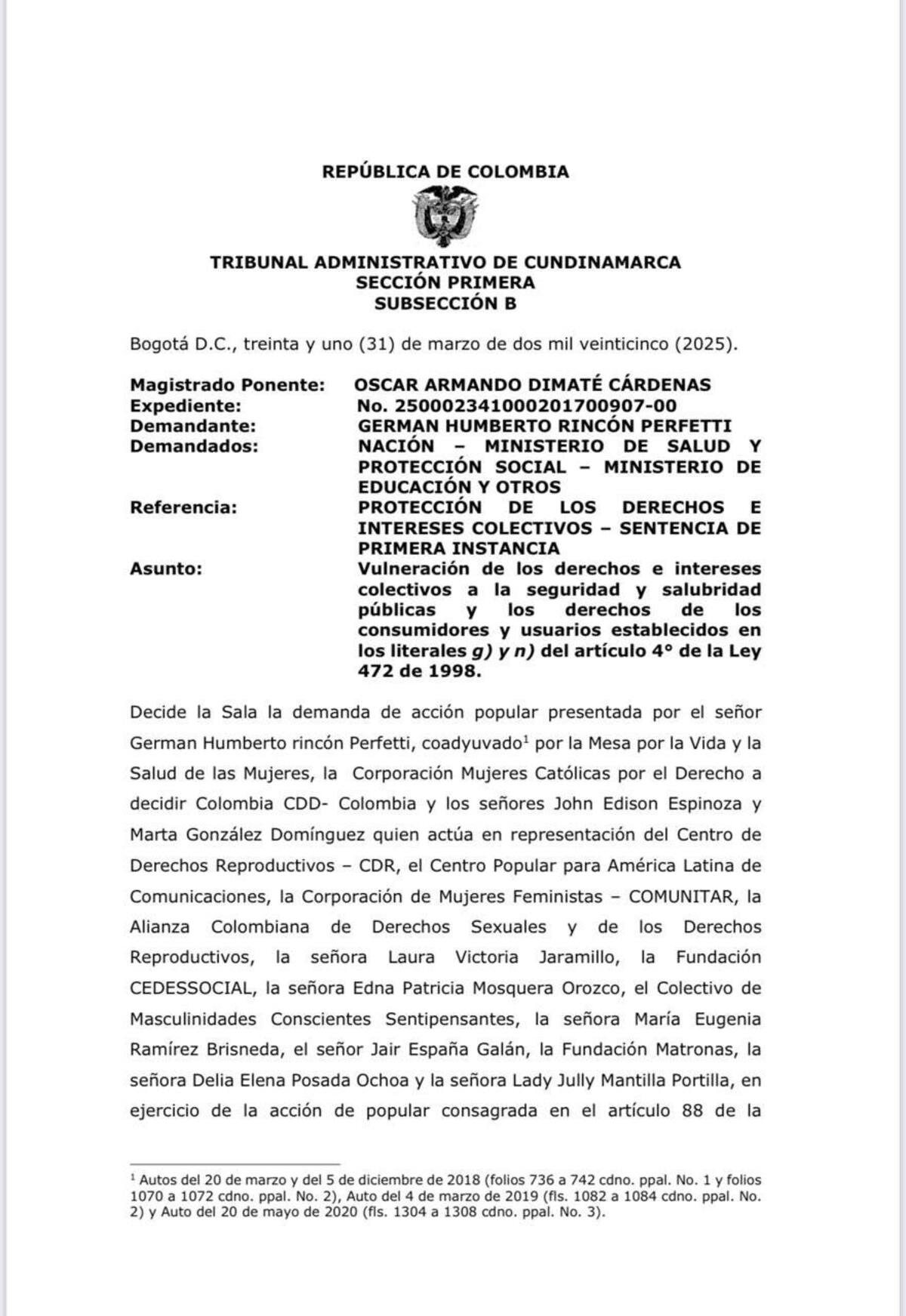 Tribunal ordena a Ministerios de Salud, Educación y TIC promover acceso a anticoncepción de emergencia.