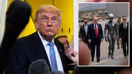 Trump causa revuelo en redes al publicar una foto con un extraterrestre creada con IA