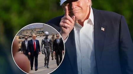 Donald Trump causa revuelo al publicar una foto con un alienígena creada con IA