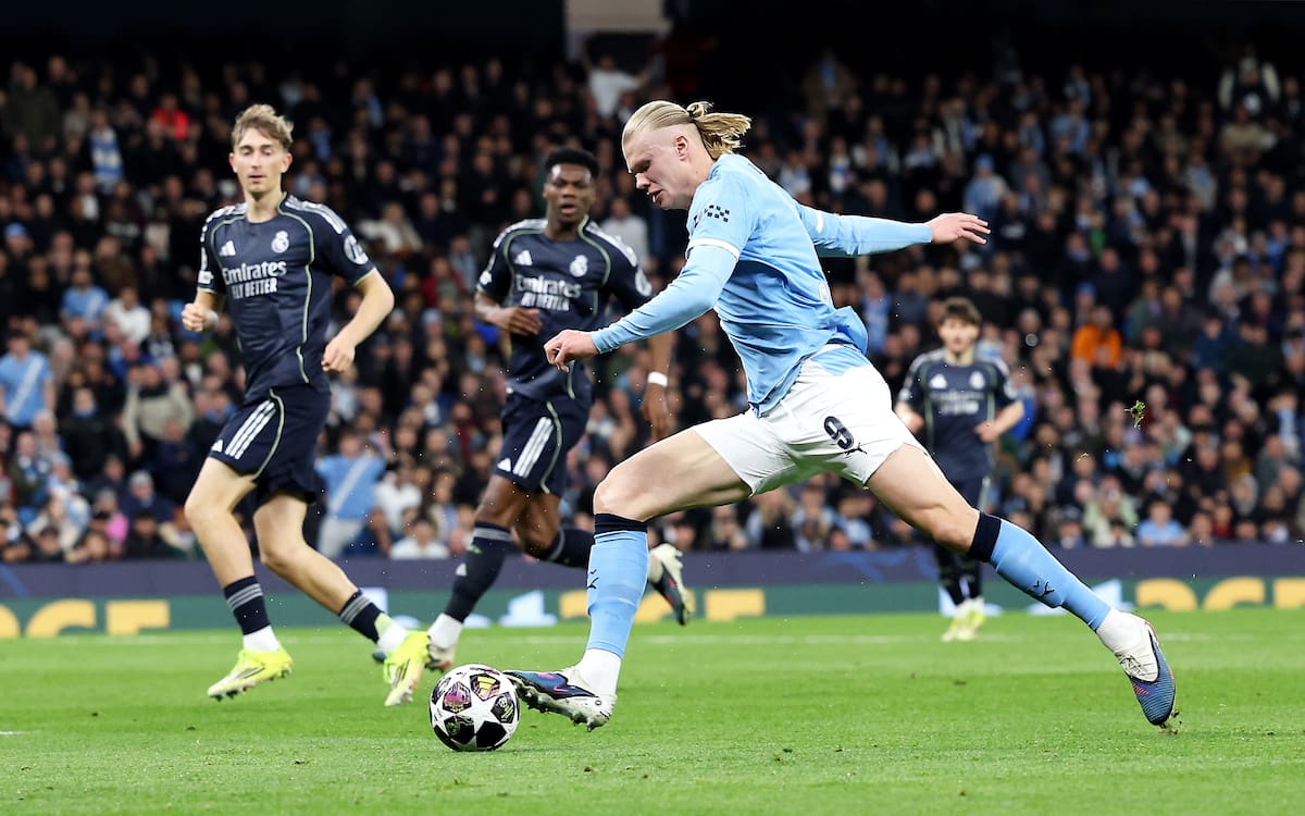 MANCHESTER (United Kingdom), 17/03/2026.- Erling Haaland of Manchester City in action during the UEFA Champions League Round of 16 2nd leg match between Manchester City and Real Madrid in Manchester, Great Britain, 17 March 2026. (Liga de Campeones, Gran Bretaña, Reino Unido) EFE/EPA/ADAM VAUGHAN