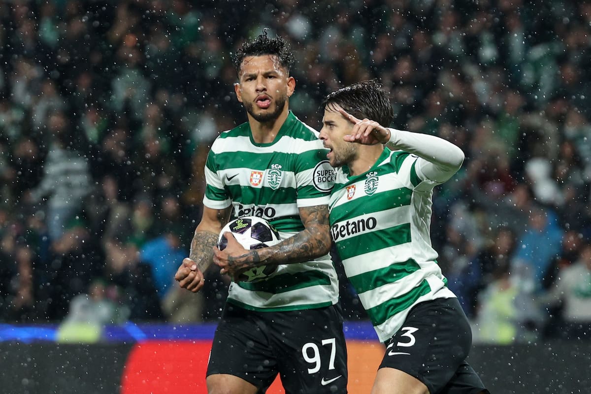 Lisboa (Portugal), 17/03/2026.- Sporting CP's Luis Suarez (L) celebrates scoring the 3-0 goal during the UEFA Champions League Round of 16 second leg soccer match between Sporting CP and FK Bodo/Glimt, in Lisbon, Portugal, 17 March 2026. (Liga de Campeones, Lisboa) EFE/EPA/MIGUEL A. LOPES