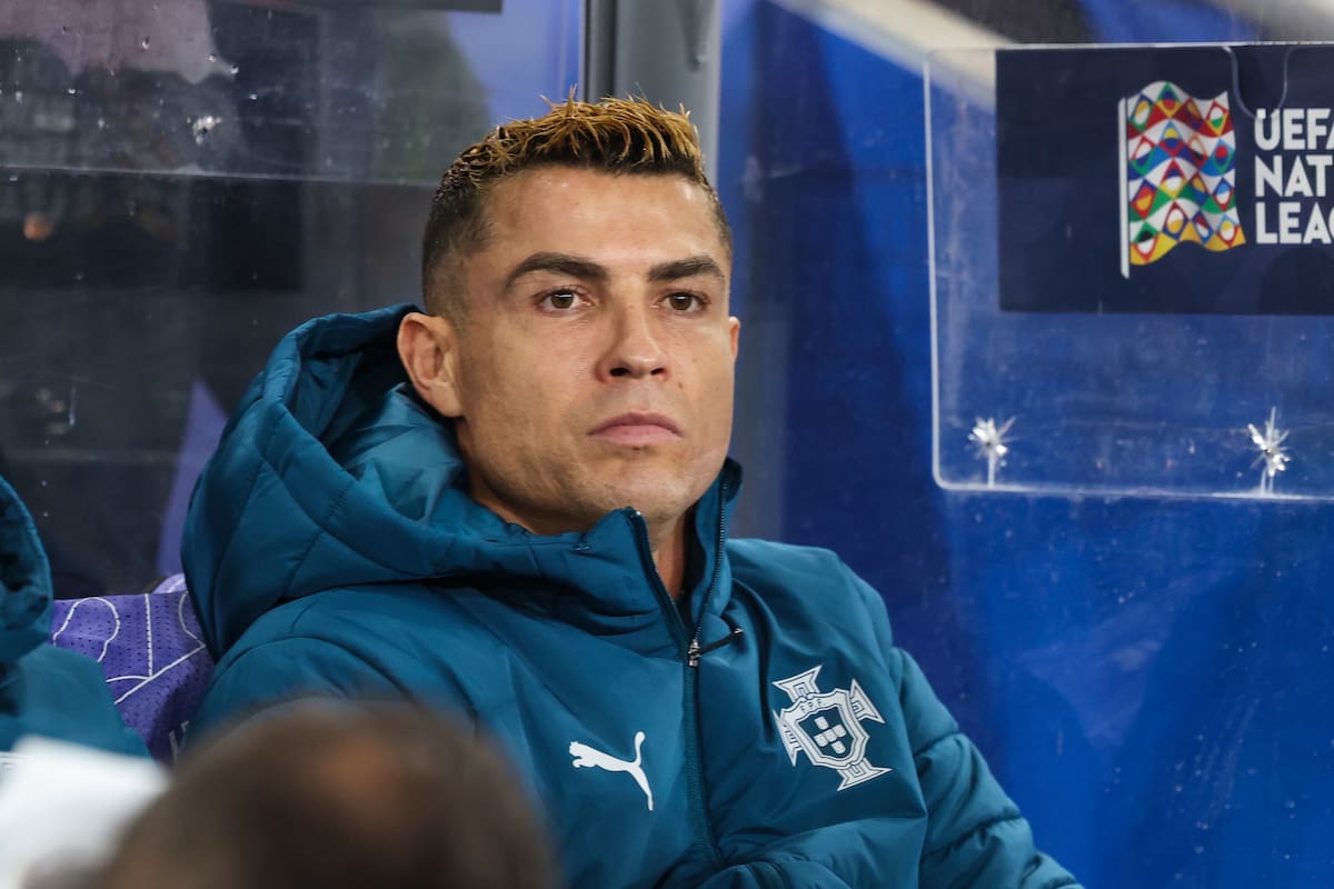 Oslo (Noruega), 27/09/2026.- Portugal's Cristiano Ronaldo sits on the bench during the UEFA Nations League soccer match between Norway and Portugal at Ullevaal Stadium in Oslo, Norway, 27 September 2026. (Noruega) EFE/EPA/PAULO NOVAIS