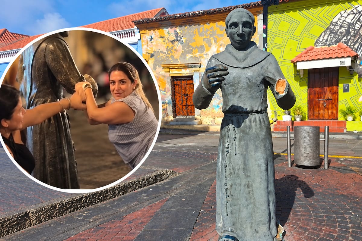 Una mujer habría derribado la escultura del padre Umaña en Cartagena