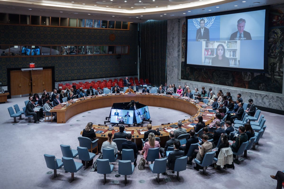 New York (United States), 11/03/2026.- The United Nations Security Council (UNSC) holds a meeting called to address the ongoing conflict in the Middle East, at the UN headquarters in New York, New York, USA, 11 March 2026. (Nueva York) EFE/EPA/OLGA FEDOROVA