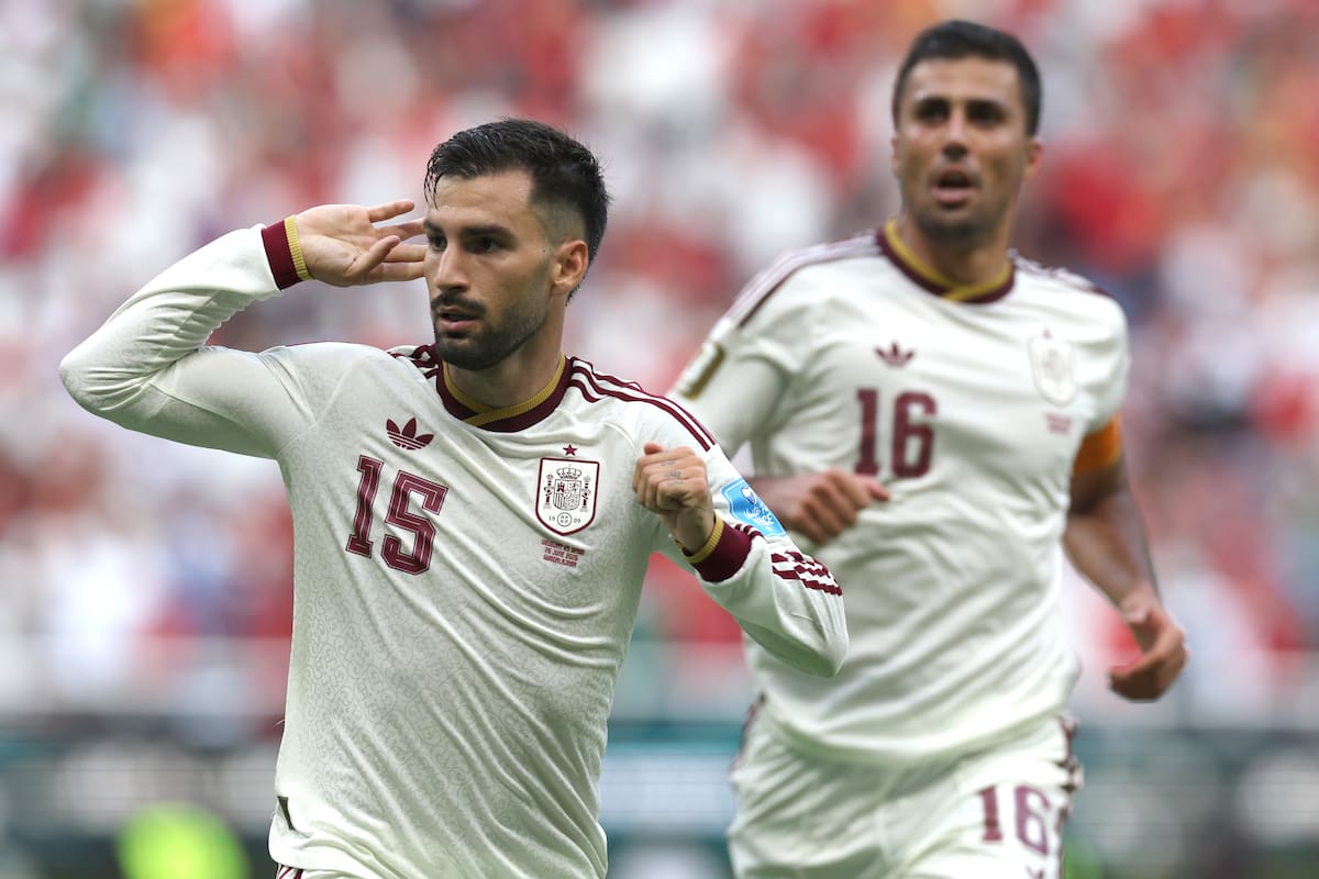 El español Álex Baena marcó el gol que tiene ganando a su selección sobre Uruguay en el Mundial. //Foto, EFE: Alex Cruz