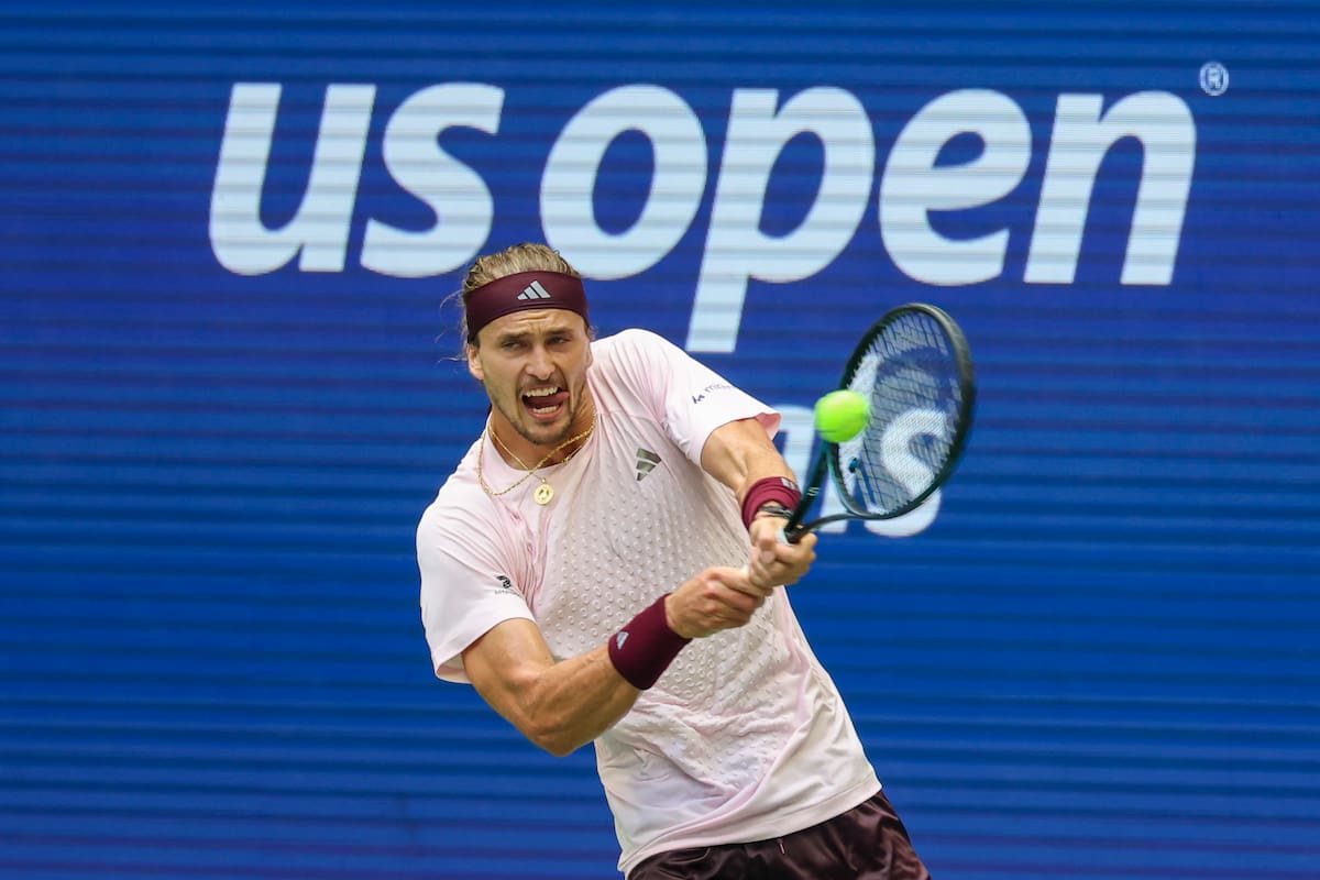 FLUSHING MEADOWS (United States), 13/09/2026.- Alexander Zverev of Germany in action against Ben Shelton of the US during the Men's Singles Final of the US Open Tennis Championships in Flushing Meadows, New York, USA, 13 September 2026. (Tenis, Alemania, Nueva York) EFE/EPA/OLGA FEDOROVA