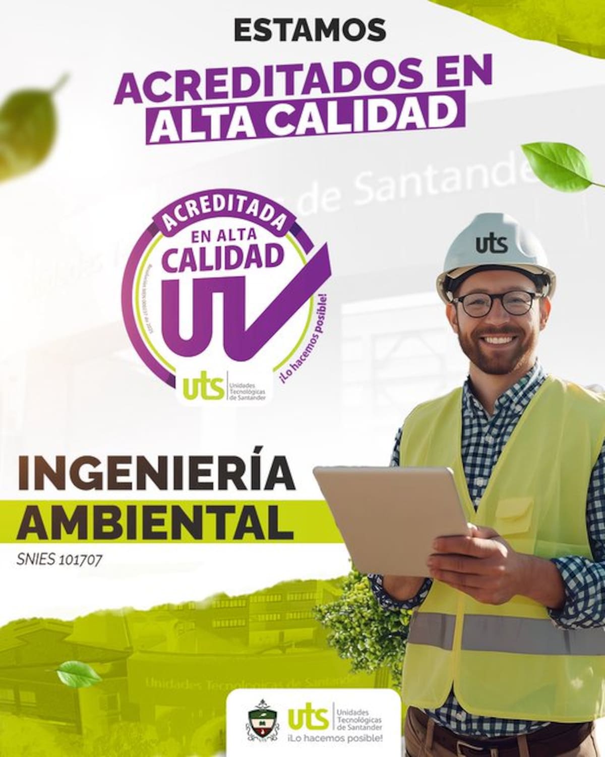 UTS forma los líderes ambientales que necesita la región: acreditan programa de Ingeniería Ambiental.