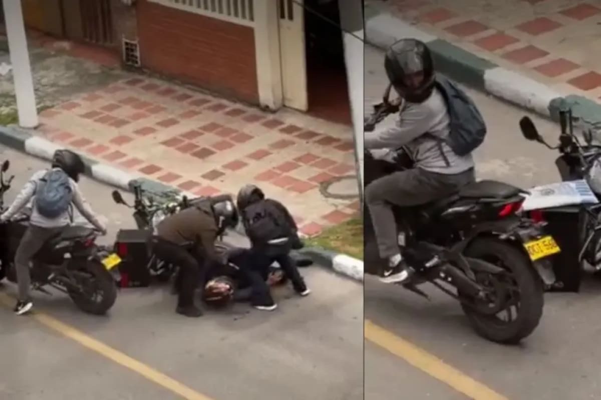 Vecinos de La Ponderosa grabaron el momento en que delincuentes interceptaron a un motociclista en un intento de robo a mano armada.