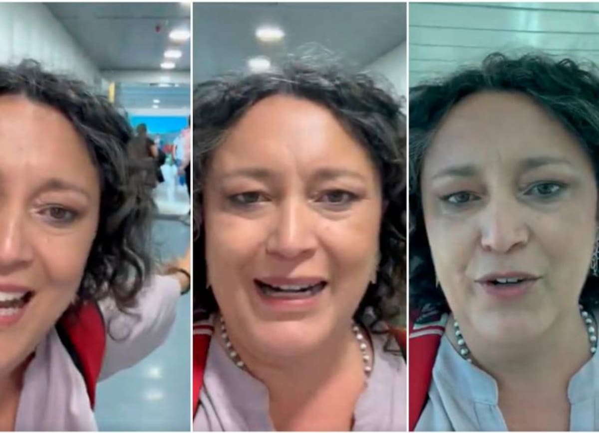 Angélica lozano en el momento en que es deportada.