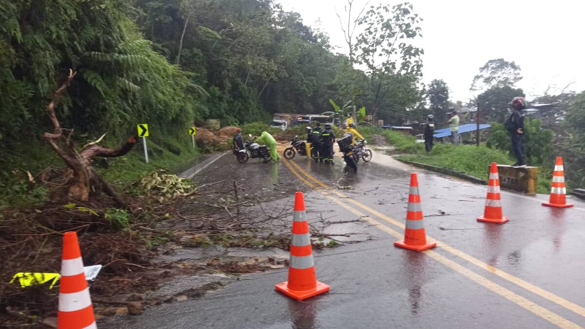 Cierre total en la vía entre Bucaramanga y Barrancabermeja por derrumbe.
Foto: cortesía
