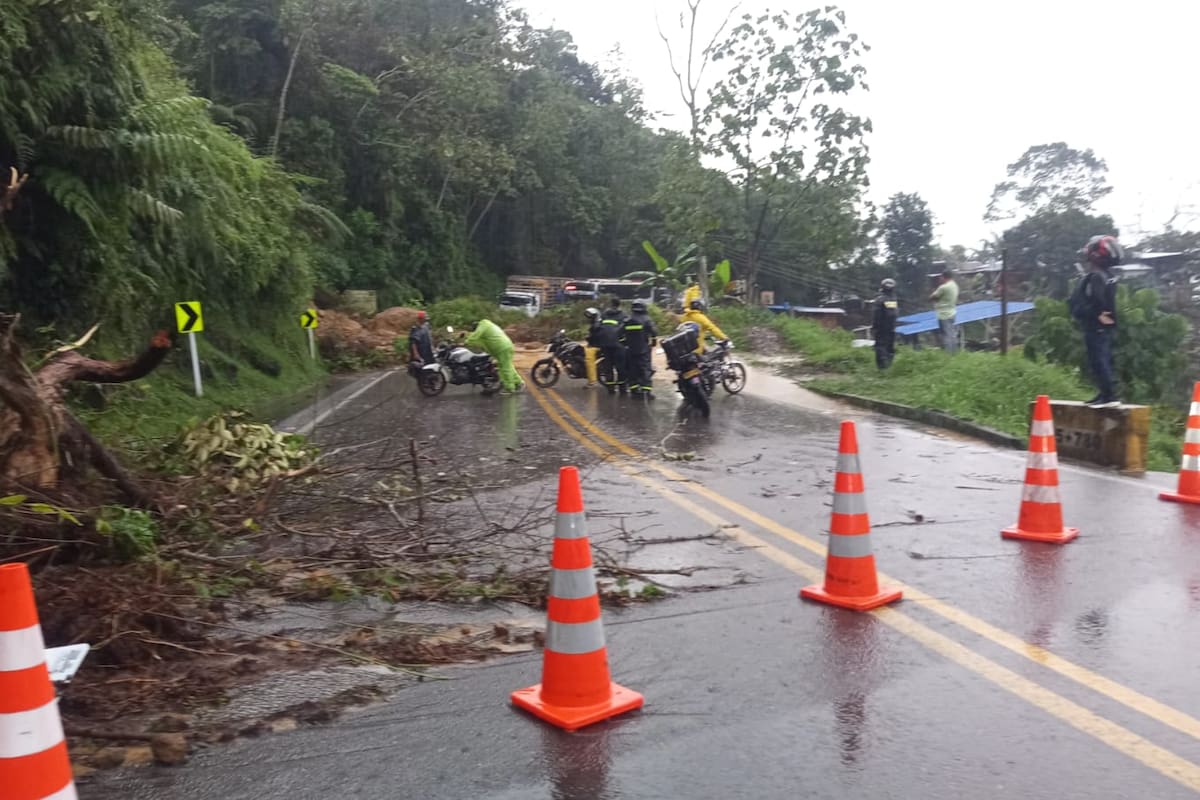 Cierre total en la vía entre Bucaramanga y Barrancabermeja por derrumbe.
Foto: cortesía
