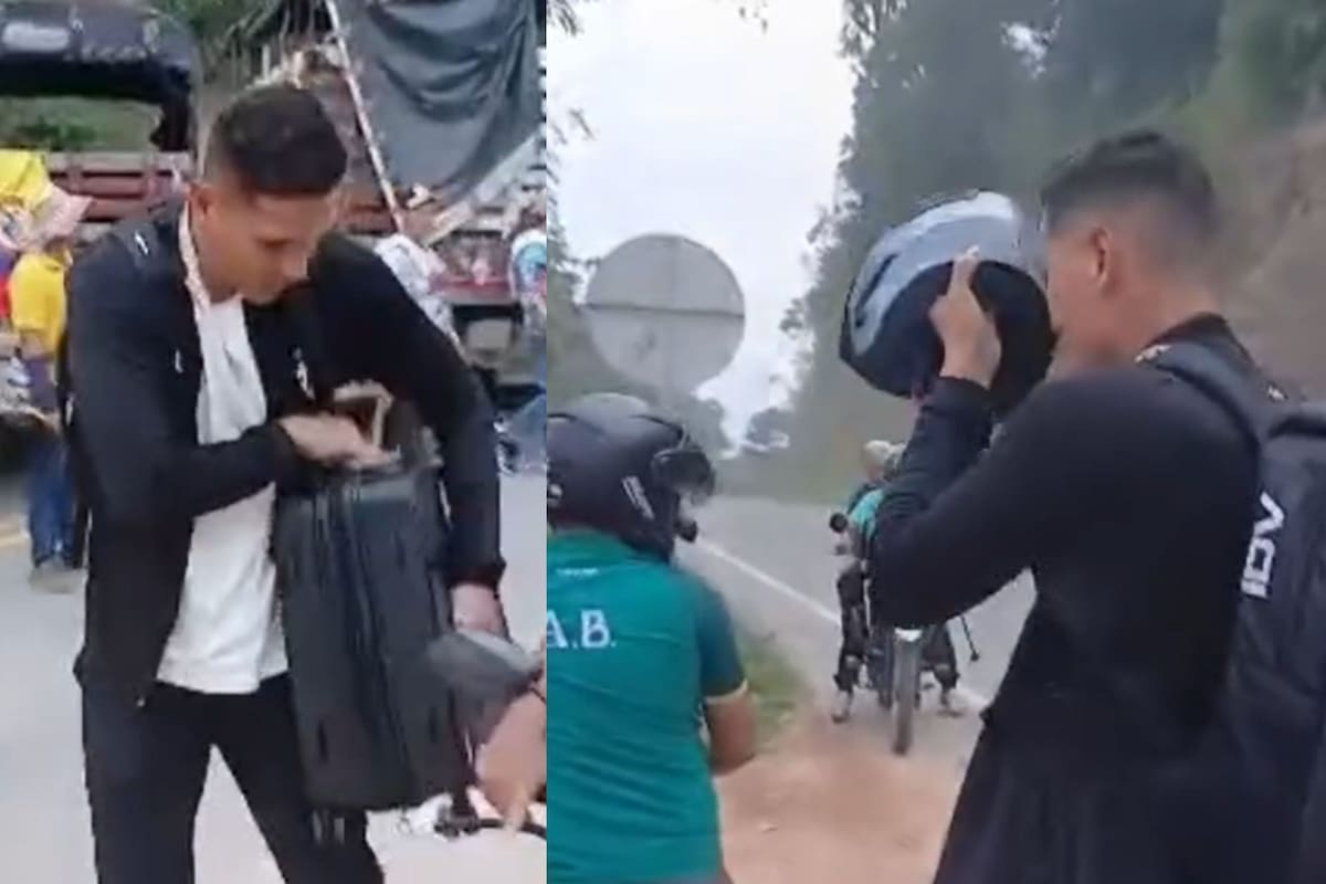 Video: Aldair Quintana se vuelve viral, cruzó bloqueos en moto tras aterrizar para conocer a su hijo en Santander