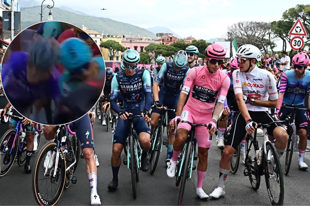 Video: escándalo en el Giro de Italia 2026, ciclista fue expulsado tras cabecear y hacer caer a un rival en plena etapa.